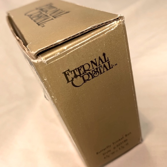 VINTAGE Eternal Crystal Clear Butterfly Shaped Trinket 4 3/8" original box NOS - Picture 9 of 13